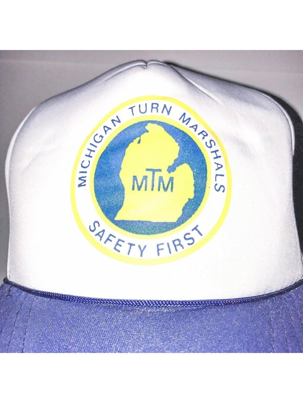 VINTAGE Michigan Turn Marshals MTM Safety First Trucker Hat Mesh Snapback Cap